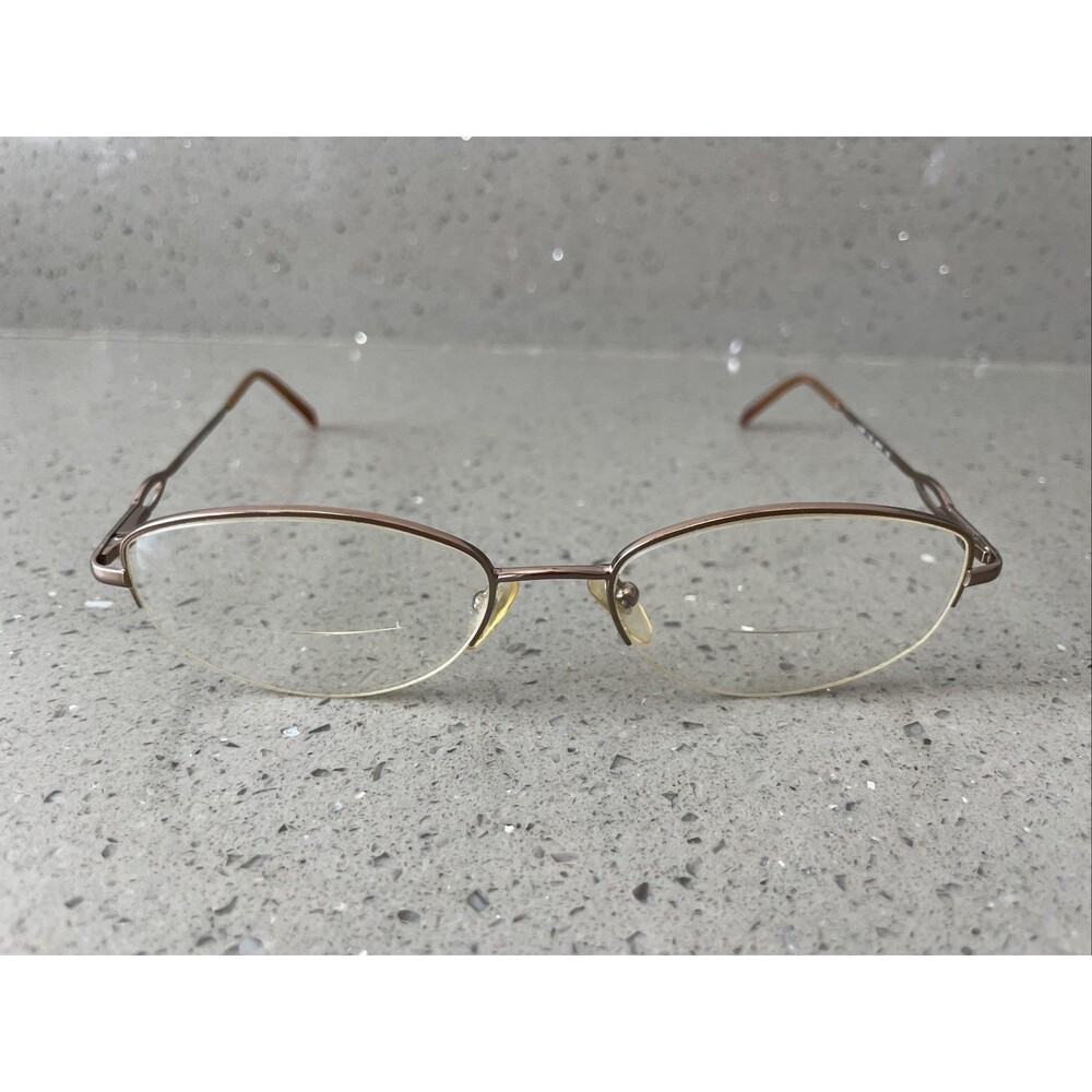 Luxottica LU 2257 T126 Eyeglasses Frames ONLY Brown half rim 53-18-135 Italy
